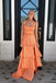 Pretty Orange A-line Long Party Prom Dresses To Impress,Evening Dress,13471