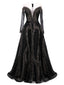 Gorgeous Black A-line Long Sleeves Maxi Long Party Prom Dresses,Evening Dress,13310