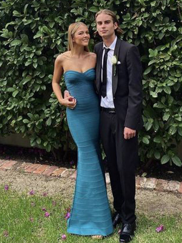 Elegant Blue Mermaid Sweetheart Maxi Long Party Prom Dresses,Evening Dress,13384