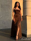 Sexy Brown A-line Maxi Long Party Prom Dresses To Impress,Evening Dress,13451