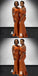 Burnt Orange Mermaid Sleeveless Maxi Long Mismatched Bridesmaid Dresses,WG1506