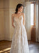 Elegant A-line Sweetheart Strapless Maxi Long Handmade Lace Wedding Dresses,WD805