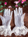 Elegant Versatile Lace Bow Short Bridal Gloves, VM07