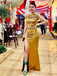 Sexy Gold Mermaid Off Shoulder Maxi Long Party Prom Dresses To Impress,Evening Dress,13404