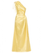 Sexy Yellow Mermaid One Shoulder Long Party Prom Dresses To Impress,Evening Dress,13549