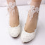 New Arrival Women's Wedding Shoes Decorative Lace Wedding Heels Bridal Shoes, H98