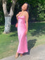 Sexy Pink Mermaid Spaghetti Straps Long Party Prom Dresses To Impress,Evening Dress,13547