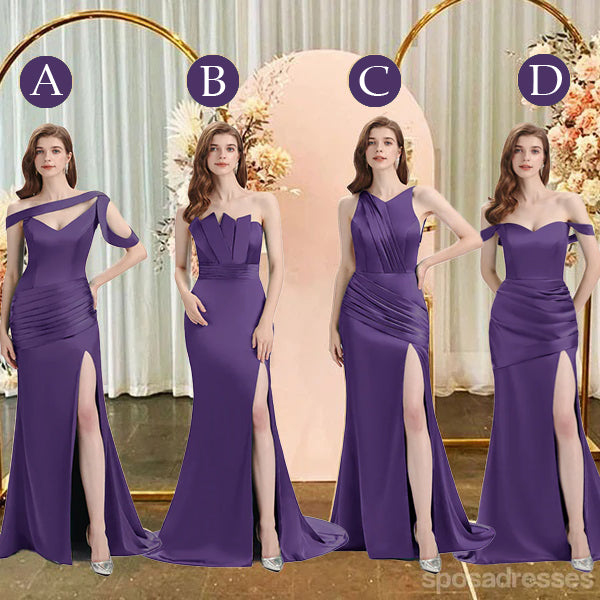 Mismatched Plum Mermaid Cheap Bridesmaid Dresses Online, WG1084