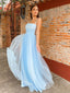 Popular Blue A-line Spaghetti Straps Maxi Long Party Prom Dresses,Evening Dress,13262