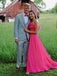 Pretty Hot Pink A-line Maxi Long Party Prom Dresses,Evening Dress,13346