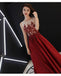 Red A-line Sleeveless Jewel Maxi Long Prom Dresses Online,PD0071