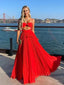 Sexy A-line Red Spaghetti Straps Maxi Long Party Prom Dresses,Evening Dress,13253
