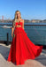 Sexy A-line Red Spaghetti Straps Maxi Long Party Prom Dresses,Evening Dress,13253