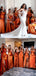 Sexy Burnt Orange Mermaid Maxi Long Bridesmaid Dresses For Wedding Party,WG1604