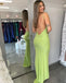 Sexy Green Spaghetti Straps Maxi Long Party Prom Dresses, Evening Dress,13144