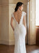 Sexy Mermaid V-neck Open Back Handmade Lace Wedding Dresses,WD794