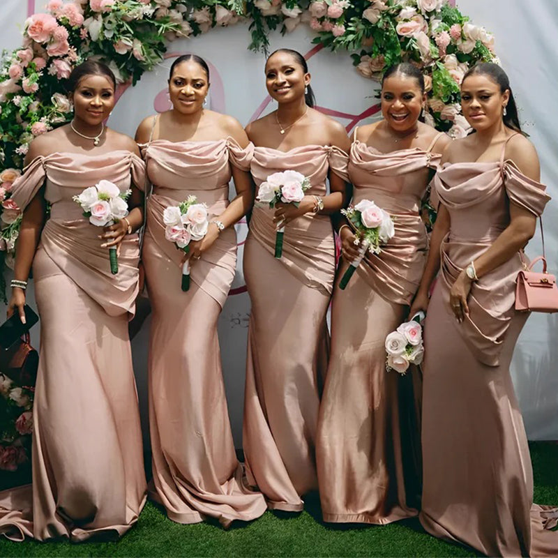 Sexy Mismatched Mermaid Off Shoulder Maxi Long Bridesmaid Dresses For Wedding Party,WG1612