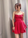 Sexy Red A-line Spaghetti Straps Mini Short Prom Homecoming Dresses Online,CM1020