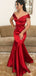 Sexy Red Mermaid Off Shoulder V-neck Maxi Long Party Prom Dresses, Evening Dress,13126
