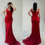 Sexy Red Mermaid Side Slit Maxi Long Bridesmaid Dresses For Wedding Party,WG1593