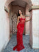 Sexy Red Mermaid Spaghetti Straps Maxi Long Lace Party Prom Dresses, Evening Dress,13206