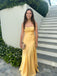 Sexy Yellow Mermaid Side Slit Long Party Prom Dresses To Impress,Evening Dress,13535