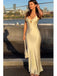 Simple Champagne Sheath Spaghetti Straps Maxi Long Party Prom Dresses,Evening Dress,13290