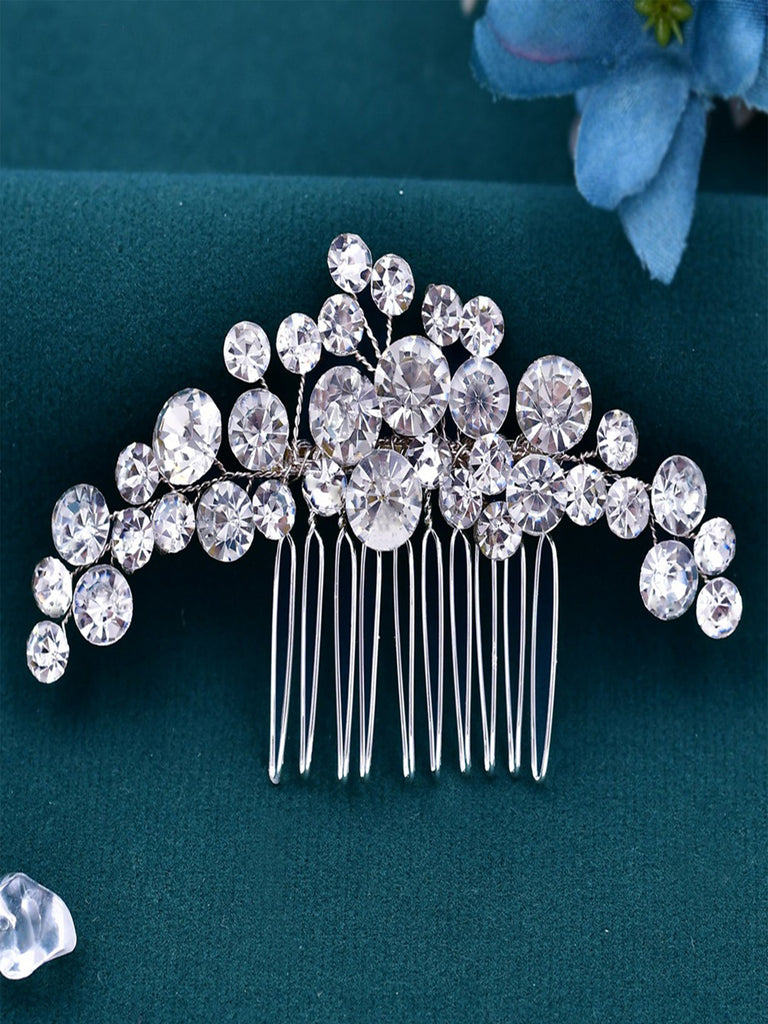 Sparkly Rhinestone Hair Accessories Hairpin Handmade Hair Comb Headwear Set, HP387