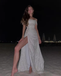 Sparkly Sheath Side Slit Off Shoulder Maxi Long Party Prom Dresses, Evening Dress,13139