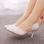 Women's Wedding Shoes Decorative Lace Pearl Wedding Heels Bridal Shoes, H96