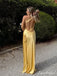 Sexy Yellow Mermaid One Shoulder Long Party Prom Dresses To Impress,Evening Dress,13553