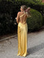 Sexy Yellow Mermaid One Shoulder Long Party Prom Dresses To Impress,Evening Dress,13553