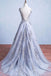 Blue Lace Long A-line Cheap Popular Mermaid Lace Wedding Dresses, WD0140