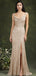 Champagne Mermaid Scoop Side Slit Cheap Long Prom Dresses Online,12777