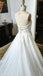 Charming Unique Round Neck Sleeves White Lace See Through Back Long Wedding Dress, WG627