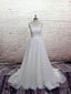 Cheap Lace Straps Scoop Tulle A-line Wedding Dresses Online, WD370