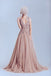 Deep V Neckline Lace prom Dresses, Dusty pink prom Dress, A line Evening Prom Dress, Sexy Party Prom Dress, 17009