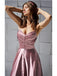 Elegant Pink A-line Side Slit Cheap Long Prom Dresses Online,12854