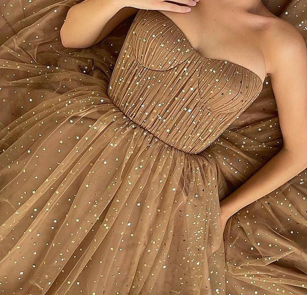 Gorgeous Brown A-line Sweetheart Maxi Long Prom Dresses,Evening Dresses,12971