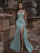 Gorgeous Green Sheath Sweetheart Side Slit Maxi Long Prom Dresses,12988
