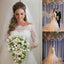 Gorgeous Off Shoulder Long Sleeve Zip Up Long A-line Princess Wedding Dresses, WD0141