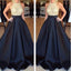 Halter Backless Evening Prom Dresses, Sexy Navy Prom Dress, Long Prom Dress, 2017 Prom Dress, Custom Evening Prom Dresses, 17012