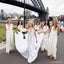 Ivory Sexy Deep V Neck Floor Length V Back Charming Wedding Bridesmaid Dresses, WG338