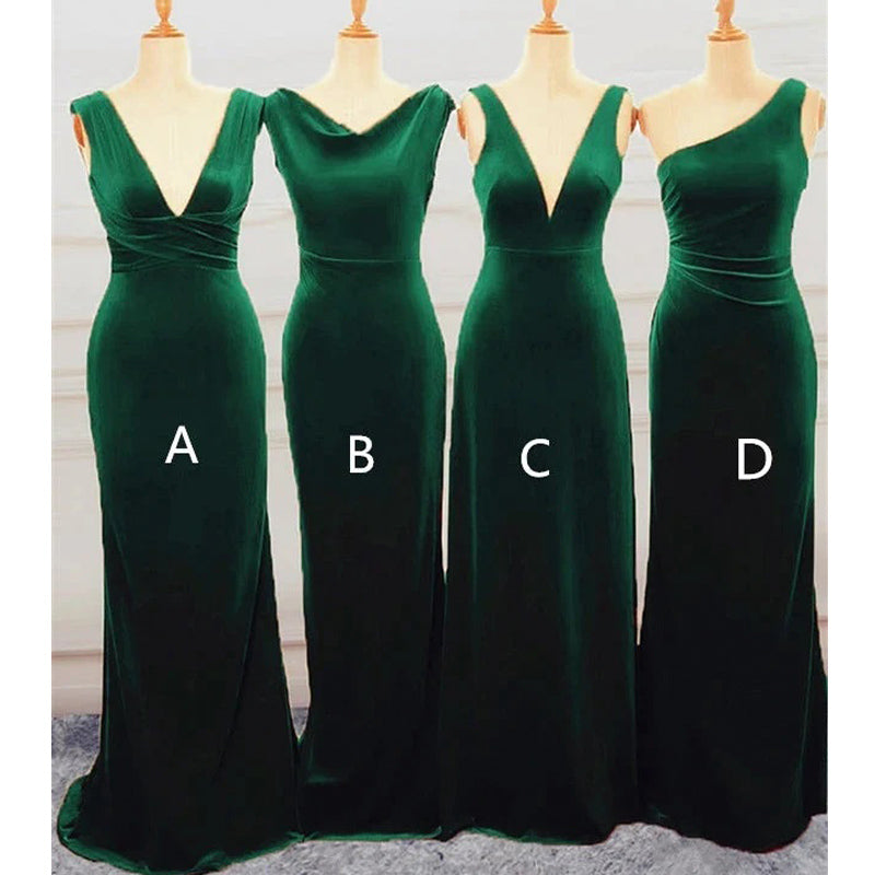 Mismatched Green Mermaid Cheap Long Bridesmaid Dresses Online,WG1476