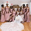 Mismatched Pink Mermaid Side Slit Cheap Long Bridesmaid Dresses,WG1264