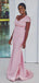 Newest Pink Mermaid V-neck Cheap Long Bridesmaid Dresses,WG1453