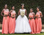 Peach Mismatched Lace Bodice Long Chiffon Cheap Bridesmaid Dresses Online, WG281