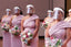 Pink Mermaid One Shoulder Cheap Long Bridesmaid Dresses,WG1363