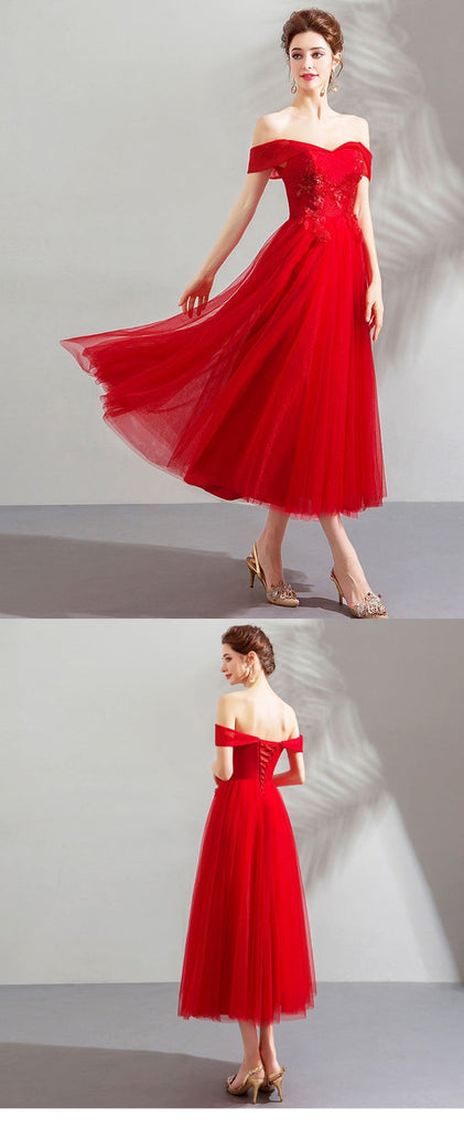 Red Off Shoulder Short Homecoming Dresses,Cheap Short Prom Dresses,CM910