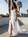 Sexy Backless Side Slit Beach Wedding Dresses Online, Cheap Beach Bridal Dresses, WD455